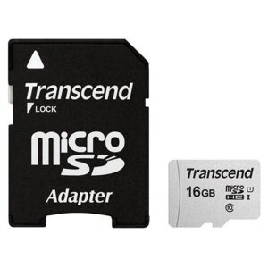 Карта пам'яті transcend microsdhc 300S 16 GB UHS-I + SD adapter (TS16GUSD300S-A)