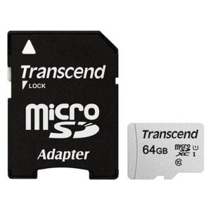 Карта пам'яті transcend microsdxc 300S 64 GB UHS-I + SD adapter (TS64GUSD300S-A)
