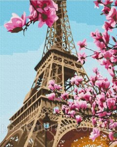 Картина за номерами BrushMe Сакура в Парижі (BS52836) 40 х 50 см (Без коробки)