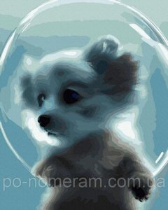 Картина за номерами Собака в мильній бульбашці (ANG233) 40 х 50 см (Без коробки)
