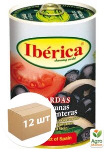 Маслини чорні великі ( з кісточкою ) ТМ Iberica 420г упаковка 12 шт