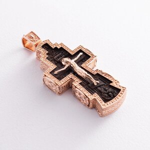Чоловік -ортодоксальний хрест, виготовлений з чорного дерева та золота N03676