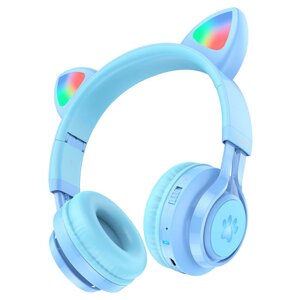 Накладні бездротові навушники Hoco W39 Cat ear (Blue) 1503247