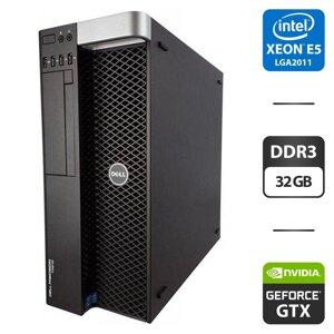 Робоча станція Dell Precision T3610 Tower / Intel Xeon E5-2658 v2 (10 (20) ядер по 2.4 - 3.0 GHz) / 32 GB DDR3 / 240 GB SSD / nVidia GeFirce GTX 570, 1280 MB GDDR5, 320-bit / HDMI