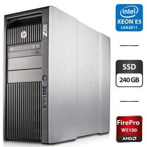 Робоча станція HP Z820 workstation tower / 2x intel xeon E5-2658 v2 (10 (20) ядер по 2.4 - 3.0 ghz) / 64 GB DDR3 / 240 GB SSD / AMD firepro W5100, 4 GB GDDR5, 128-bit / DVD-ROM / displayport