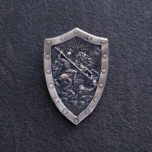 Срібний кулон - щит Георгій Побідоносець 026
