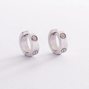 Сережки - любовні кільця в сріблі (фінаніти) C1004r