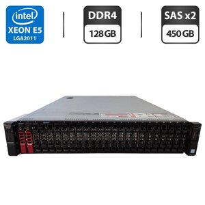 Сервер Dell PowerEdge R730xd 24SFF 2U Rack / 2x Intel Xeon E5-2690 v4 (14 (28) ядер по 2.6 - 3.5 GHz) / 128 GB DDR4 / 2x 450 GB SAS / Matrox G200eR2 / 2x 750W