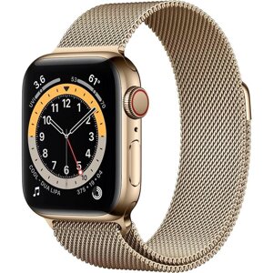 Смарт-годинник Apple Watch Series 6 GPS + Cellular 44mm Gold Stainless Steel Case w. Gold Milanese L. (M07P3)