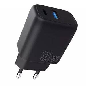 СЗУ Proove Silicone Power Plus 30W (Type-C+USB) для Зарядні пристрої Black (278782)