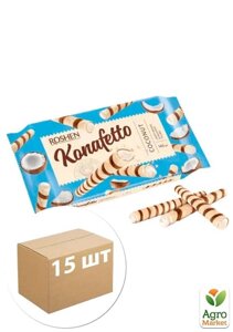 Вафельні трубочки (кокосова начинка) ВКФ ТМ Konafetto 140гр упаковка 15шт