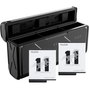 Зарядний пристрій Telesin Multifunctional Storage Charging Box 15Вт + 2 акумулятора Stamina для GoPro 11/10/9 (GP-PT-G01)