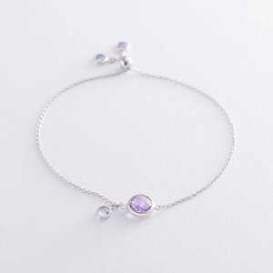 Золотий браслет (Amethyst, Topaz) B04387