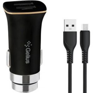 Автомобільний зарядний пристрій Gelius Pro Apollo GP-CC01 2USB 3.1A 15W + Cable MicroUSB Black (92663)