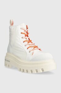 Черевики Calvin Klein Jeans TOOTHY COMBAT BOOT SOFTNY жіночі колір білий на платформі YW0YW00948