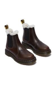 Черевики Dr. Martens 2976 Leonore жіночі колір коричневий на плоскому ходу утеплене DM32016777