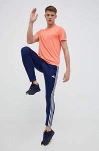 Штани для тренувань adidas Performance Train Essentials 3-Stripes колір синій з аплікацією