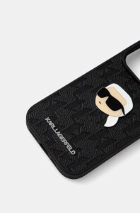 Чохол на телефон Karl Lagerfeld iPhone 16 Pro 6.3 колір чорний KLHCP16LPGKLKIPK