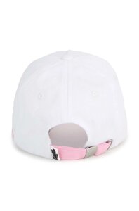 Дитяча бавовняна кепка Karl Lagerfeld колір білий з принтом