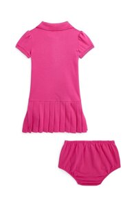 Дитяча бавовняна сукня Polo Ralph Lauren колір рожевий mini пряма