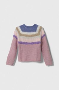 Дитячий светр з домішкою вовни United Colors of Benetton колір рожевий легкий