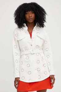 Джинсова куртка Answear Lab жіноча колір бежевий перехідна oversize