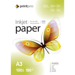 Фотопапір а3+ printpro 190г/м A3 PM190-100 (PME190100A3)