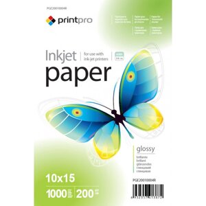 Фотопапір PrintPro 200g/m2, 10x15, 1000л (PGE20010004R)