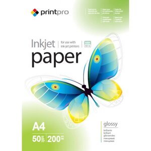 Фотопапір PrintPro 200g/m2, A4, 50л (PGE200050A4)