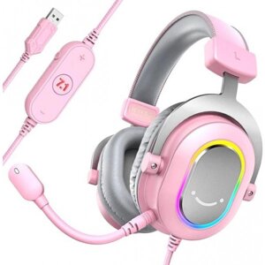 Гарнітура дротова ігрова Fifine H6P RGB Pink