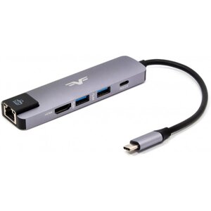 Хаб USB frime 2*USB3.0, PD, HDMI, RJ45 space grey (FH-5in1.311HL)