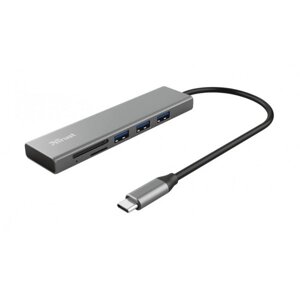 Хаб USB Trust Halyx Fast 3xUSB+Card Reader USB-C Aluminium (24191)