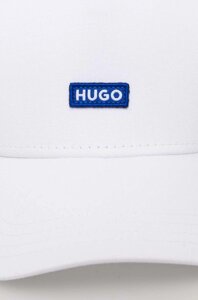 Бавовняна бейсболка Hugo Blue колір білий з аплікацією