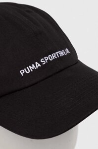 Бавовняна бейсболка Puma колір чорний з аплікацією