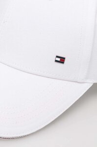 Бавовняна бейсболка Tommy Hilfiger колір білий однотонна