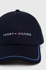 Бавовняна бейсболка Tommy Hilfiger колір синій з аплікацією