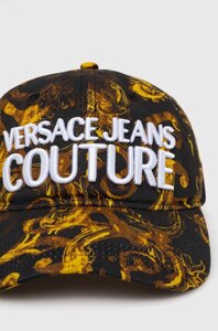 Бавовняна бейсболка Versace Jeans Couture колір чорний візерунок 76GAZK10 ZG267