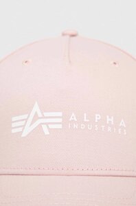 Бавовняна кепка Alpha Industries колір помаранчевий з принтом 126912.640-PalePeach