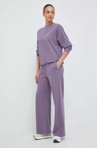 Бавовняна кофта Champion жіноча колір фіолетовий однотонна
