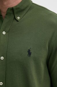 Бавовняна сорочка Polo Ralph Lauren чоловіча колір зелений regular комір button-down