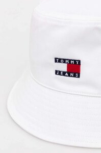 Бавовняний капелюх Tommy Jeans колір білий з бавовни