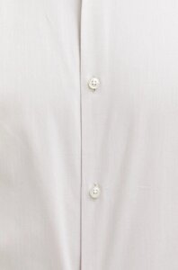 Бавовняна сорочка HUGO чоловіча колір бежевий slim з італійським коміром