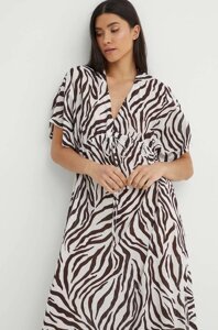 Бавовняна пляжна сукня Max Mara Beachwear колір коричневий 2416221059600