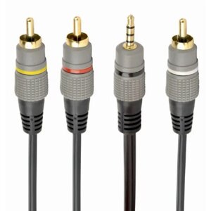 Кабель 3,5 мм - RCA cablexpert 3.5 jack (4pin)-3RCA 1.5m (CCAP-4P3r-1.5M)