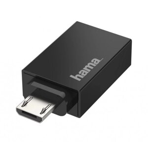 Кабель синхронізації даних Hama OTG Micro USB - USB 2.0 Black (00200307)