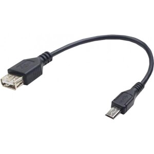 Кабель USB type A - USB type B cablexpert USB 2.0 - USB micro-B 0.15m black (A-OTG-AFBM-03)