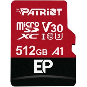 Карта пам'яті patriot 512GB UHS-I/U3 class 10 EP A1 R90/W80MB/s + SD-adapter (PEF512GEP31MCX)