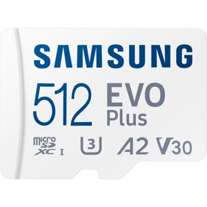 Карта пам'яті samsung evo plus microsdxc 512GB UHS-I U3 V30 A2 + SD адаптер (MB-MC512KA/EU)