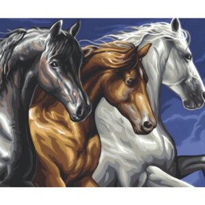 Картина за номерами Sequin Senior Дикі коні (SA1040)