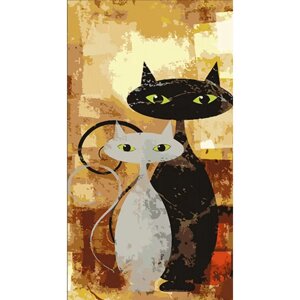 Картина за номерами Strateg Кіт та кішка 50х25 см (WW225)